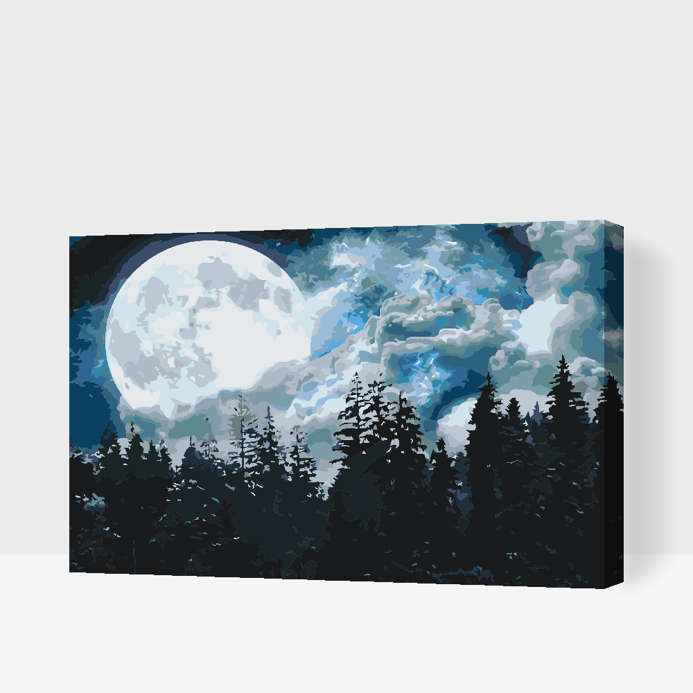 Malování podle čísel - Full Moon over the Forest